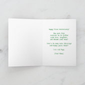 Carte 1er Mariage Anniversaire Rose + Buds Élégant (Intérieur)