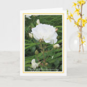 Carte 1er Mariage Anniversaire Rose + Buds Élégant (Fleur jaune)