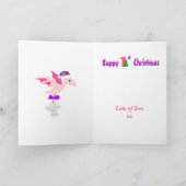 Carte 1er Noël Dinosaure Purple Personnalisé (Intérieur)