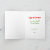 Carte 1er Noël Grand Dinosaure Nephew T Rex (Intérieur)