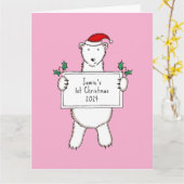 Carte 1er Noël Polar Bébé (Fleur jaune)