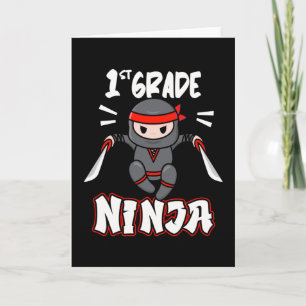 Carte 1ère année école Ninja inscription enfants Cadeau 