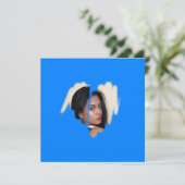 Carte 1ère classe Cyan Graffiti Heart Frame (Debout devant)