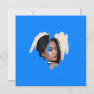 Carte 1ère classe Cyan Graffiti Heart Frame