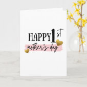 Carte 1ère Fête des Mères d'or et de rose (Fleur jaune)