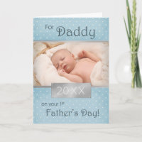 1ère Fête des pères pour papa Bleu Photo & Année