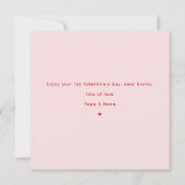 Carte 1ère Saint Valentin fille rose Saint Valentin Cart (Dos)