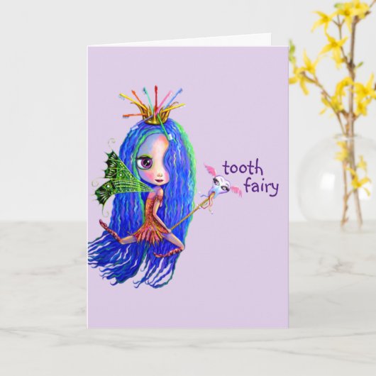 Carte 1ère visite de Tooth Fairy Crown Cute (Fleur jaune)