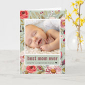 Carte 1re Fête des mères Salutation de photos florales (Fleur jaune)