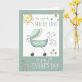 Carte 1re Fête des pères pour un gendre spécial (Fleur jaune)