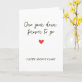 Carte 1st Anniversary – One Year Down Forever to Go (Fleur jaune)