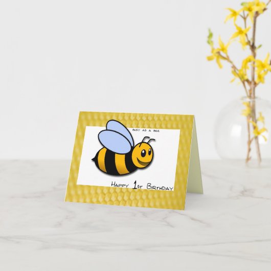Carte 1st Birthday Bee (Fleur jaune)