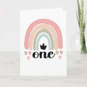 Carte 1st Birthday Boho Rainbow Party Kids 1 Year Old (Devant)