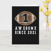 Carte 1st Birthday Born In 2021 Football Boy 1 Year Old (Fleur jaune)