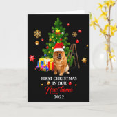 Carte 1st Christmas In Our New Home Xmas For Chow Chow T (Fleur jaune)