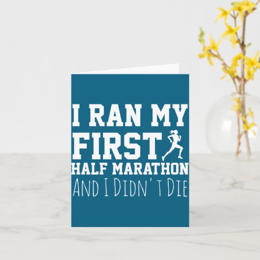 Carte 1st Half Marathon Runner Funny Running First  (Fleur jaune)