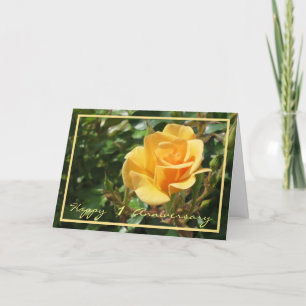 Carte 1st Wedding Anniversary Wishes Yellow Rose Elegant