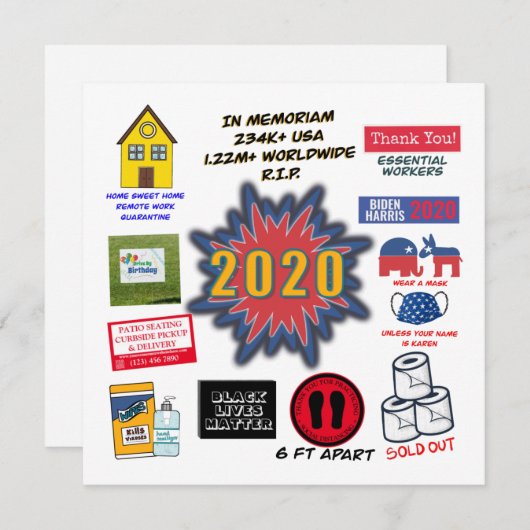 Carte 2020 In Memoriam | Noël en quarantaine (Devant / Derrière)