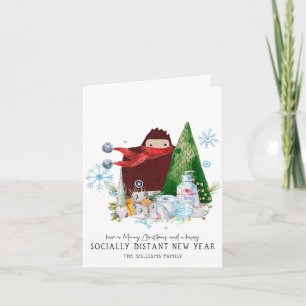 Carte 2020 Joyeux Noël Bonne année sociale lointaine