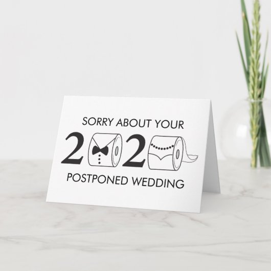 Carte 2020 Mariage reporté Funny Toilet Papier (Devant)