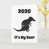Carte 2020 Mon année du rat (Fleur jaune)