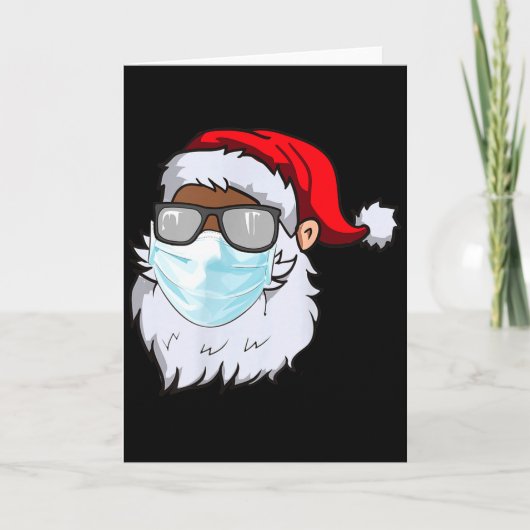 Carte 2020 Santa With Face Mask Black African American C (Devant)