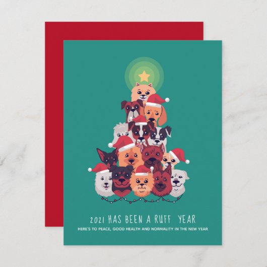 Carte 2021 C'est une année RUFF Arbre de Noël (Devant / Derrière)