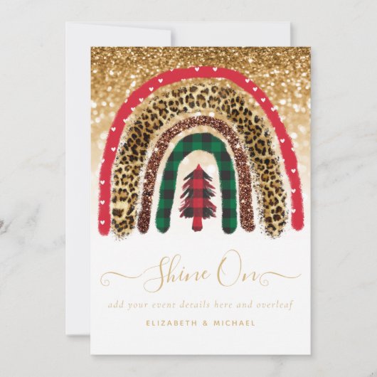 Carte 2021 CUSTOM Christmas Rainbow Gold Parties scintil (Devant)