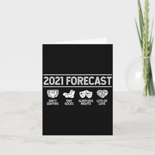 Carte 2021 Forecast New Mom Dad Expecting Baby Announcem (Devant)