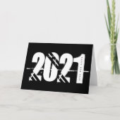 Carte 2021 Nouvel An Noir et Blanc Simple (Devant)