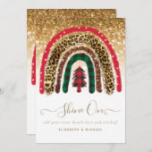 Carte 2021 Personnalisé Noël arc-en-ciel Parties scintil (Devant / Derrière)