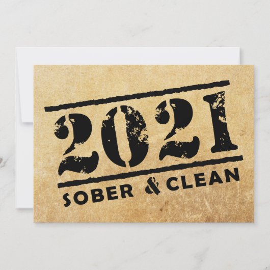 Carte 2021 Sober & Clean Recovery Sobriety Encouragement (Devant)