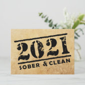 Carte 2021 Sober & Clean Recovery Sobriety Encouragement (Debout devant)