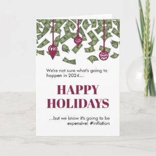 Carte 2022 Drôle de Pluie d'Argent Inflation Noël 