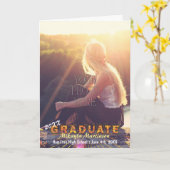 Carte 2023 Graduation Party Sunshine Couleurs Boho Chic (Fleur jaune)