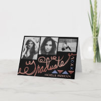 2023 Graduation Photo Collage Rose Gold Typographi