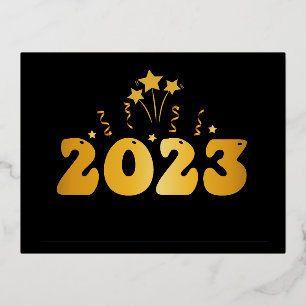 carte 2023 Or couleurs luxe carte de vacances