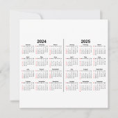 Carte 2024 2025 Calendrier 2 an noir blanc (Devant)