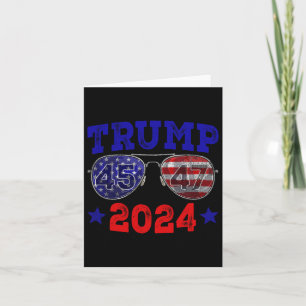 Carte 2024 45 47 Drapeau américain Sungles Trump 2024