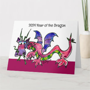 Carte 2024 Année du Nouvel An du Dragon