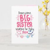 Carte 2024 Big Sister Attente de nouveau bébé frère (Fleur jaune)