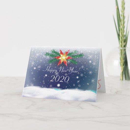 Carte 2024 Bonne année ! Festif des vacances d'hiver (Devant)