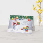 Carte 2024 Bonne année ! Festif des vacances d'hiver (Fleur jaune)