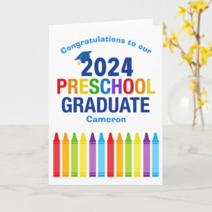 Carte 2024 Graduation préscolaire sur mesure Crayon mign
