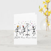 Carte 2024 New Year Crew Skeleton Dancing Funny Nurse Ic (Fleur jaune)