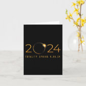 Carte 2024 Solar Eclipse Américain Totality Spring 4.08. (Fleur jaune)