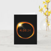 Carte 2024 Solar Eclipse Américain Totality Spring 4.08. (Fleur jaune)