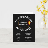 Carte 2024 Total Eclipse Darkness Falls à nouveau (Fleur jaune)