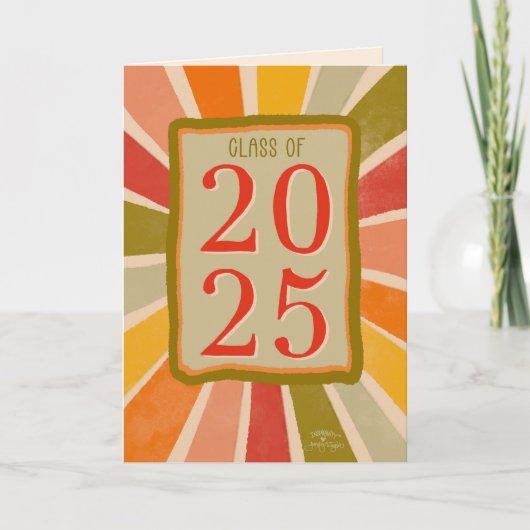 Carte 2025 Retro Stylish Fun Modern Grad Card (Devant)