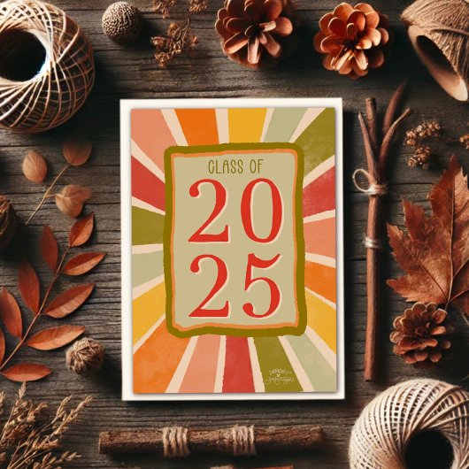 Carte 2025 Retro Stylish Fun Modern Grad Card